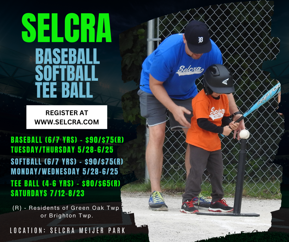 SELRCA baseball, softball, tee ball registration information.