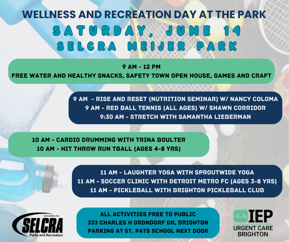 Wellness event schedule at Selcra Meijer Park, June 14.