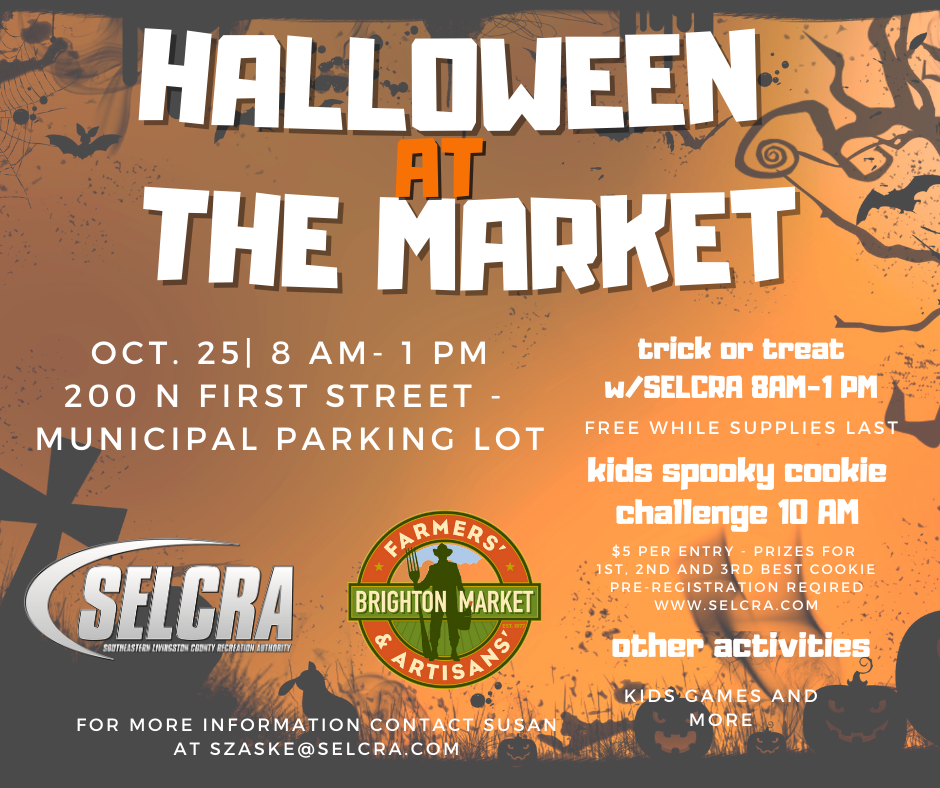 Halloween market event with treats and activities.