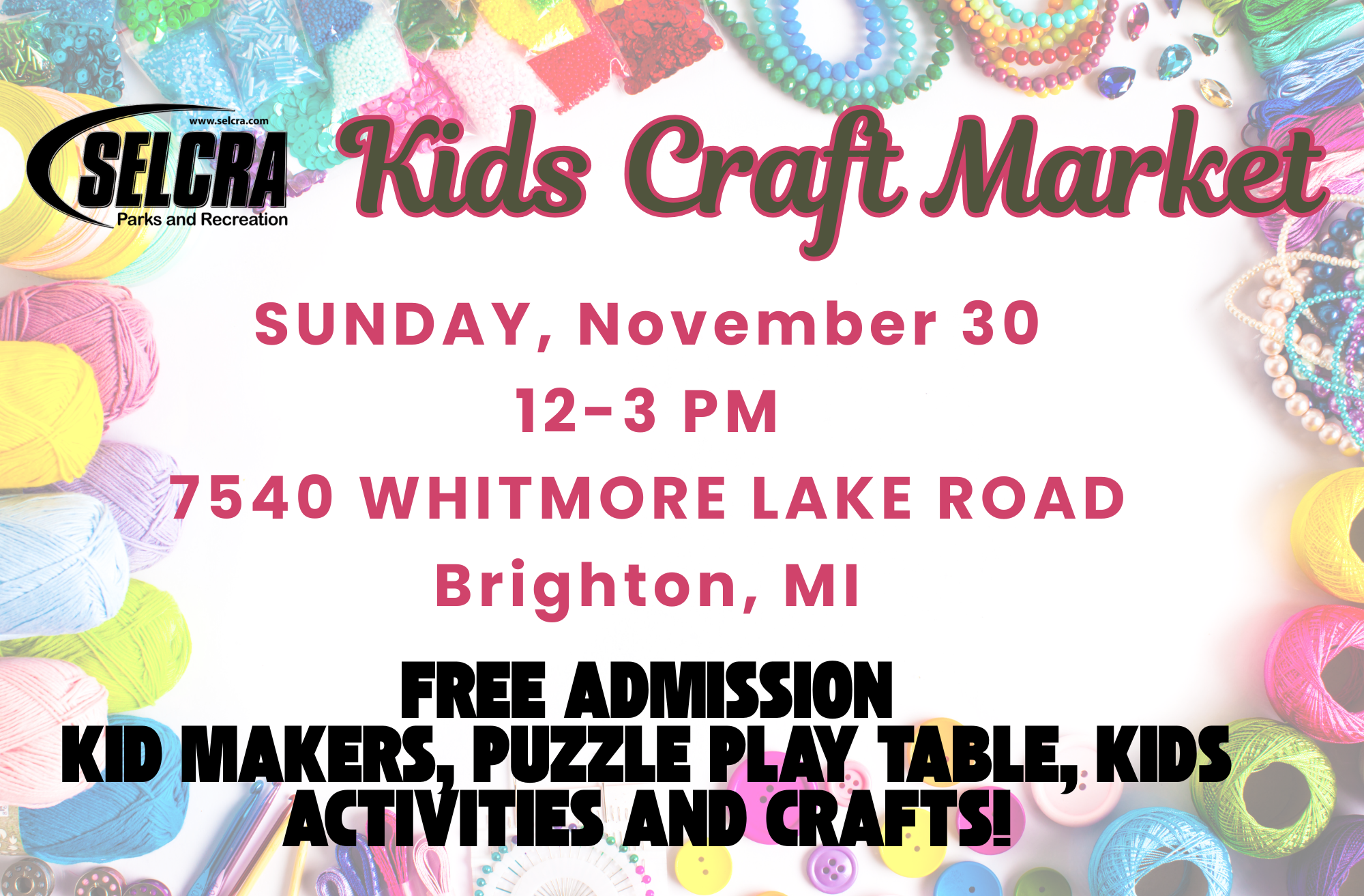 Kids Craft Market event details and location