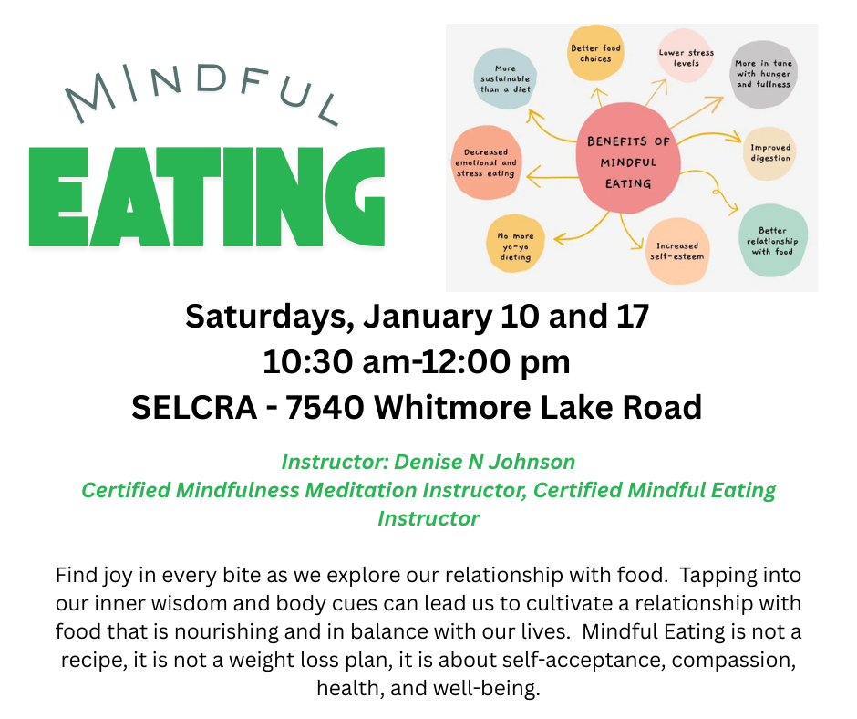 Mindful Eating class details and benefits overview.