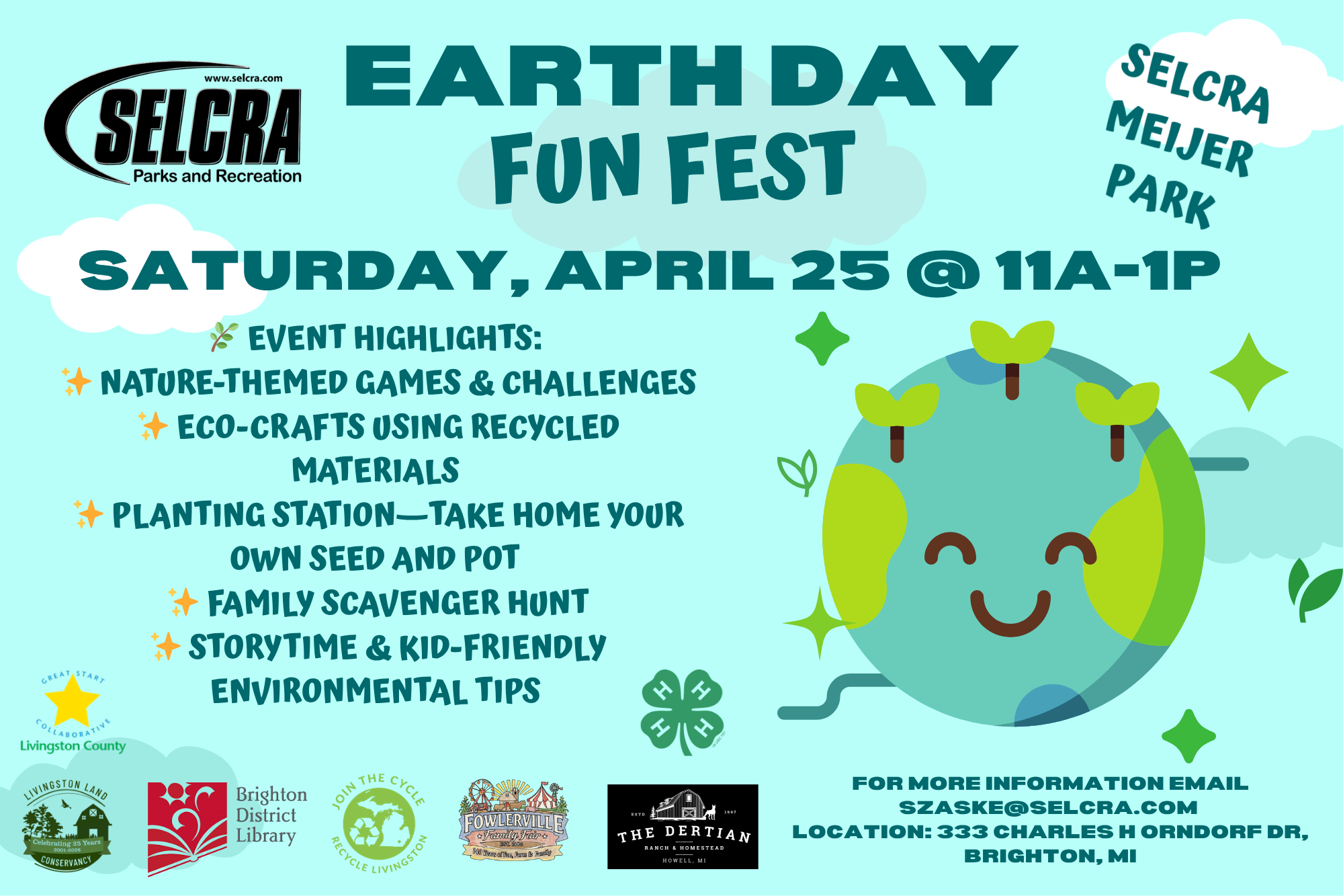 Earth Day Fun Fest with nature games, eco-crafts.