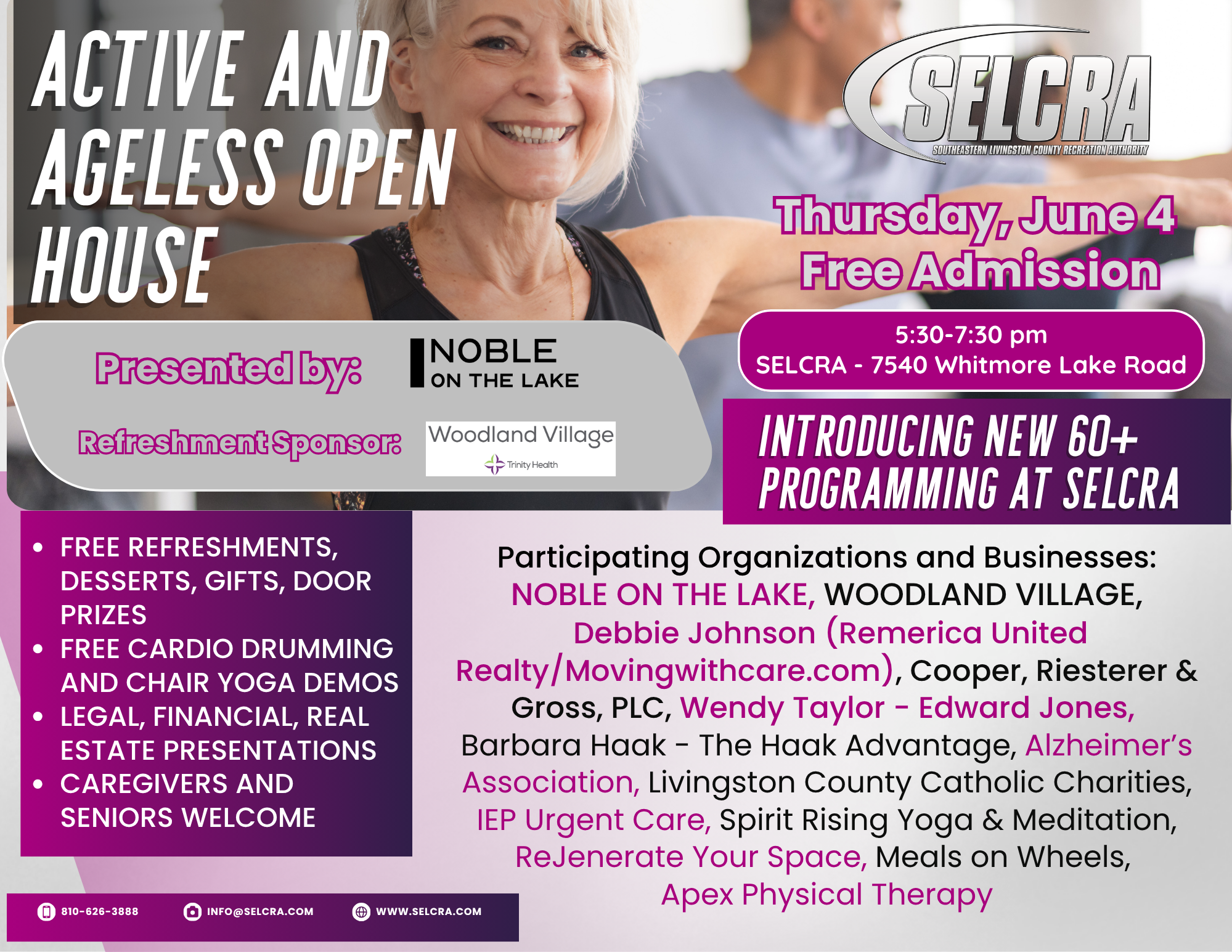 Active and Ageless Open House event flyer.