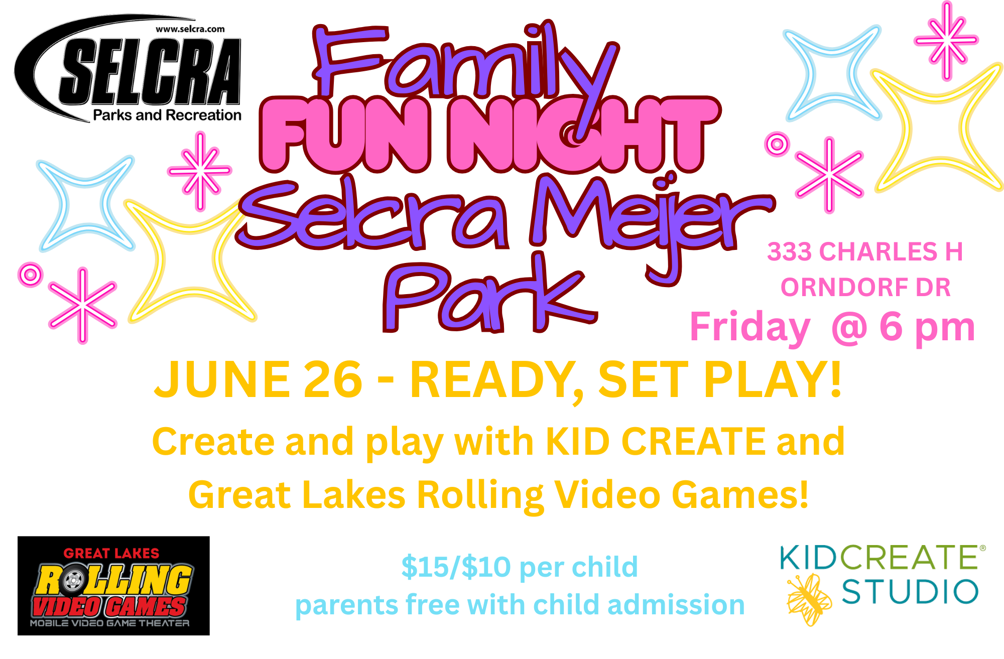 Family Fun Night event flyer with details